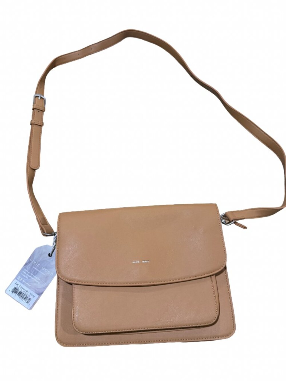 NWT Pixie Mood Zoe Crossbody Bag Honey Tan Vegan Leather Flap Purse